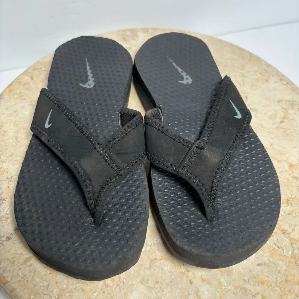 Nike Kids Celso Black‎ Sandals Flip Flops US 1Y UK 13.5 Slip Ons Classic
